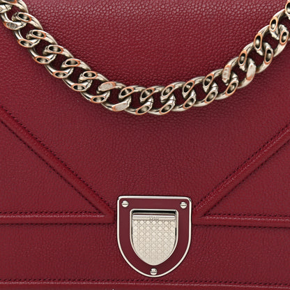 Christian Dior Grained Calfskin Medium Diorama Flap Bag Burgundy 8 of 11