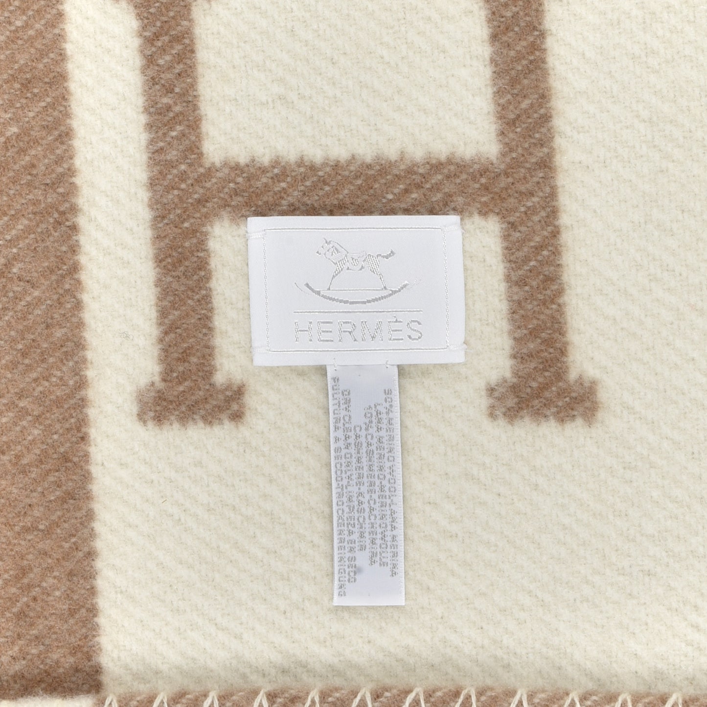 Wool Cashmere Avalon Baby Blanket Noisette Moyen White