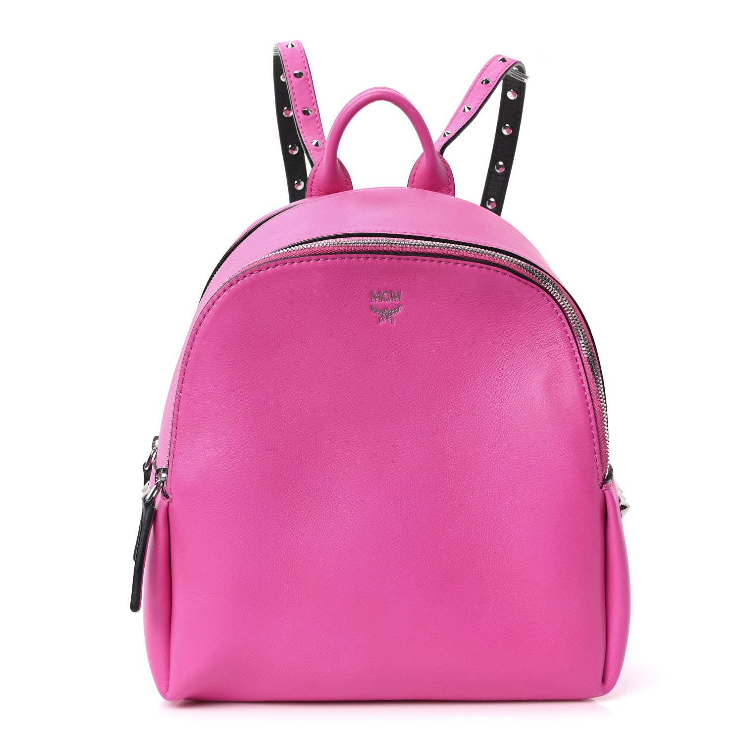 MCM Calfskin Mini Duchess Polke Studs Backpack Electric Pink 1 of 10
