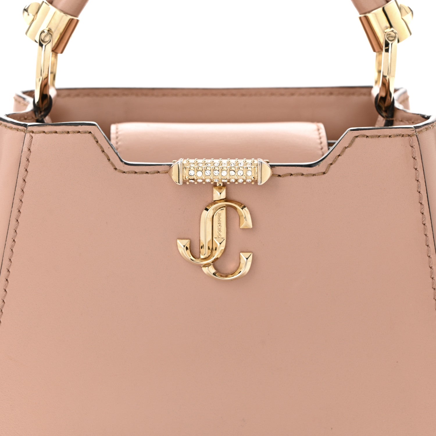 Jimmy Choo Calfskin Mini Varenne Top Handle Satchel Powder Pink 8 of 11