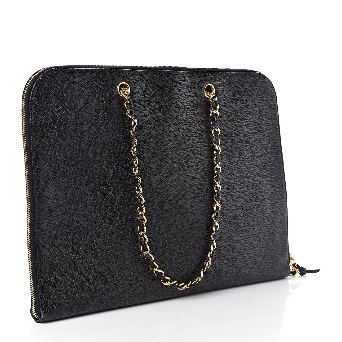 Caviar Large CC Shoulder Bag Black