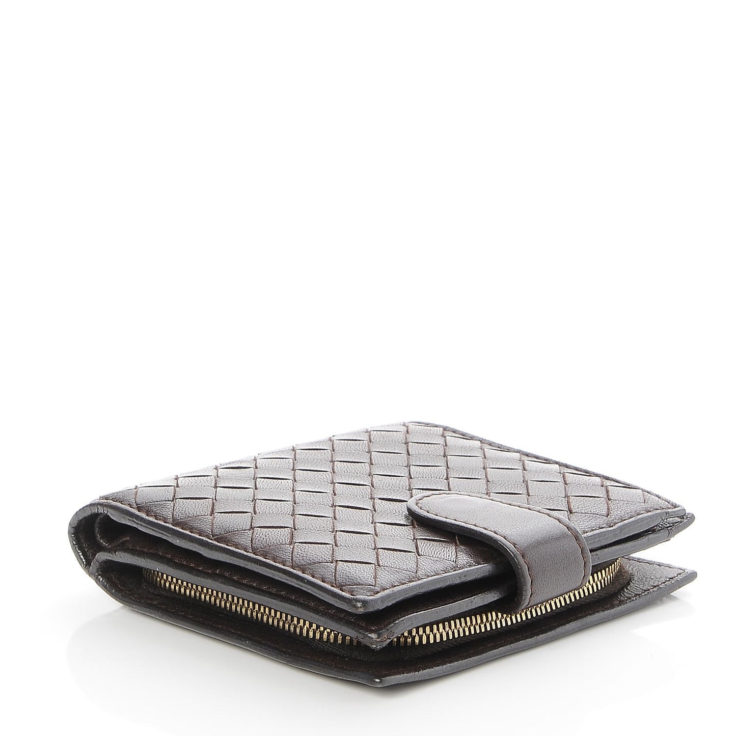 Nappa Intrecciato French Flap Wallet Ebano