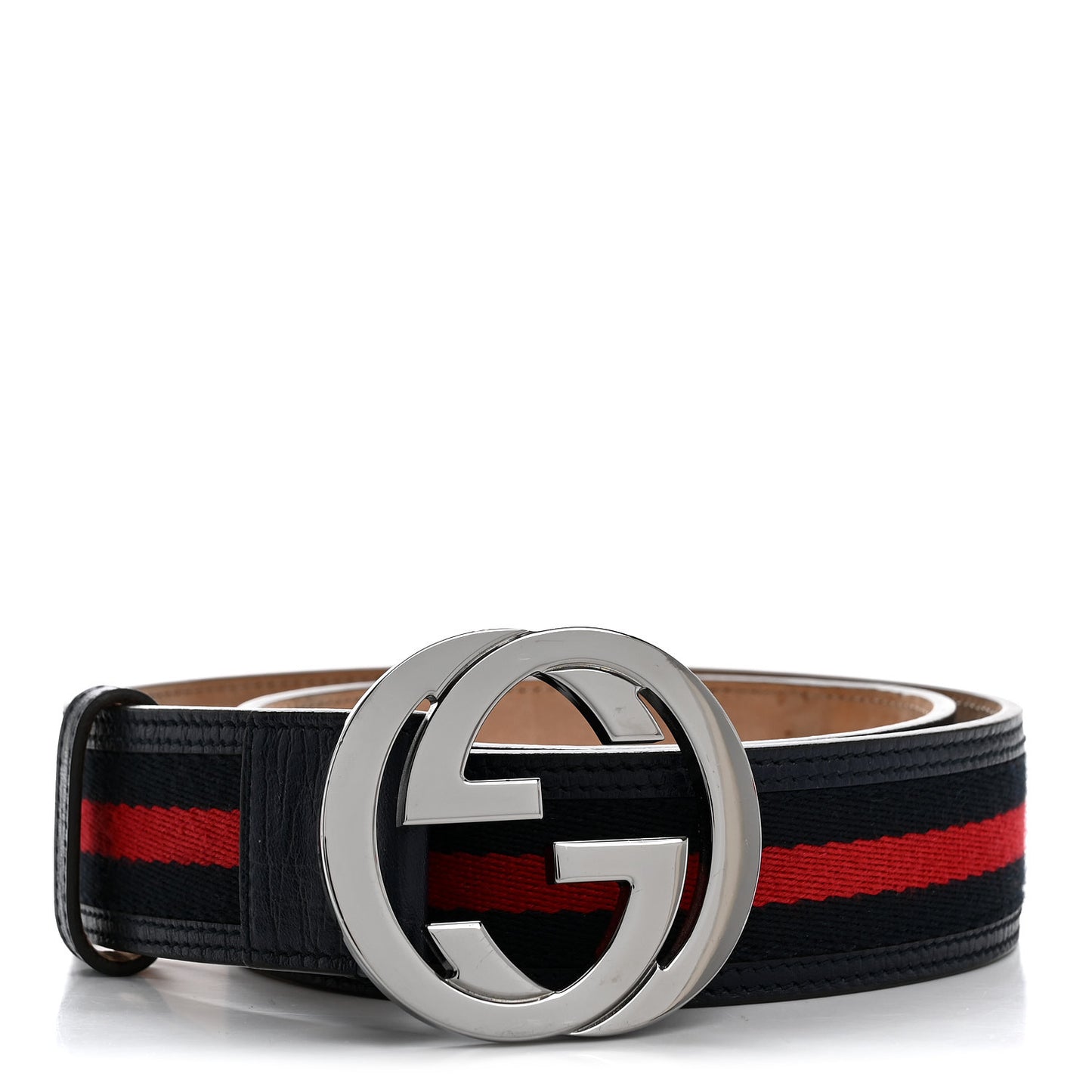 Calfskin Web Interlocking G Belt 85 34 Navy