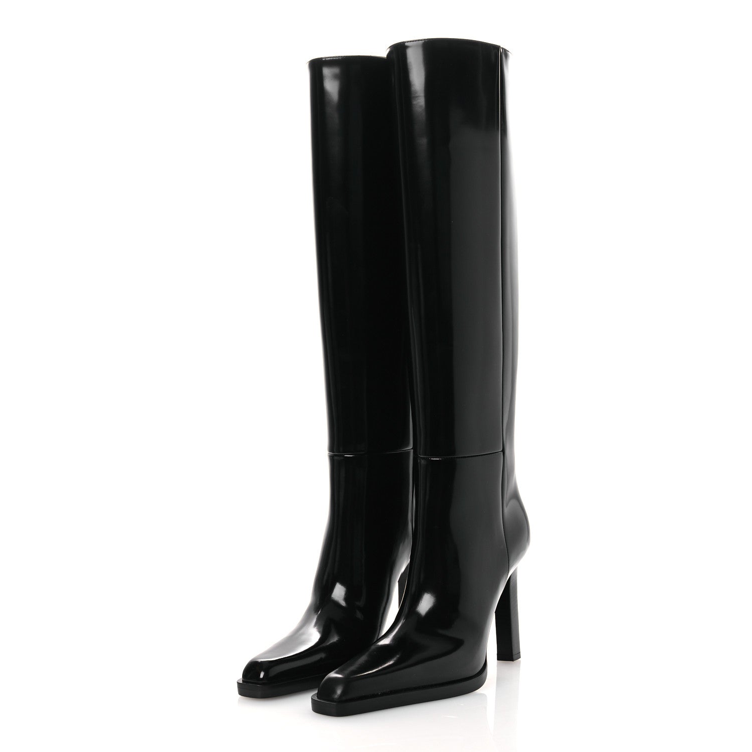 Saint Laurent Vitello Marilyn Nina 95 Knee High Boots 38 Black 4 of 11