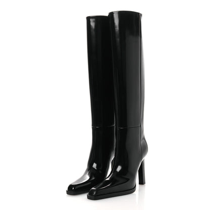 Saint Laurent Vitello Marilyn Nina 95 Knee High Boots 38 Black 4 of 11