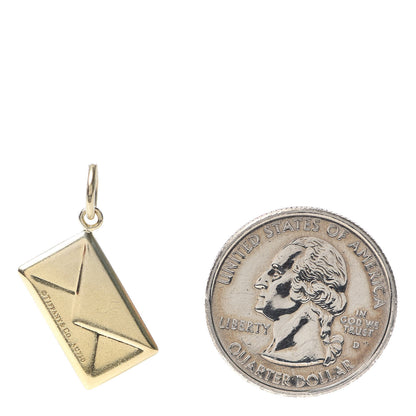 Tiffany 18K Yellow Gold Diamond Envelope Charm 2 of 3