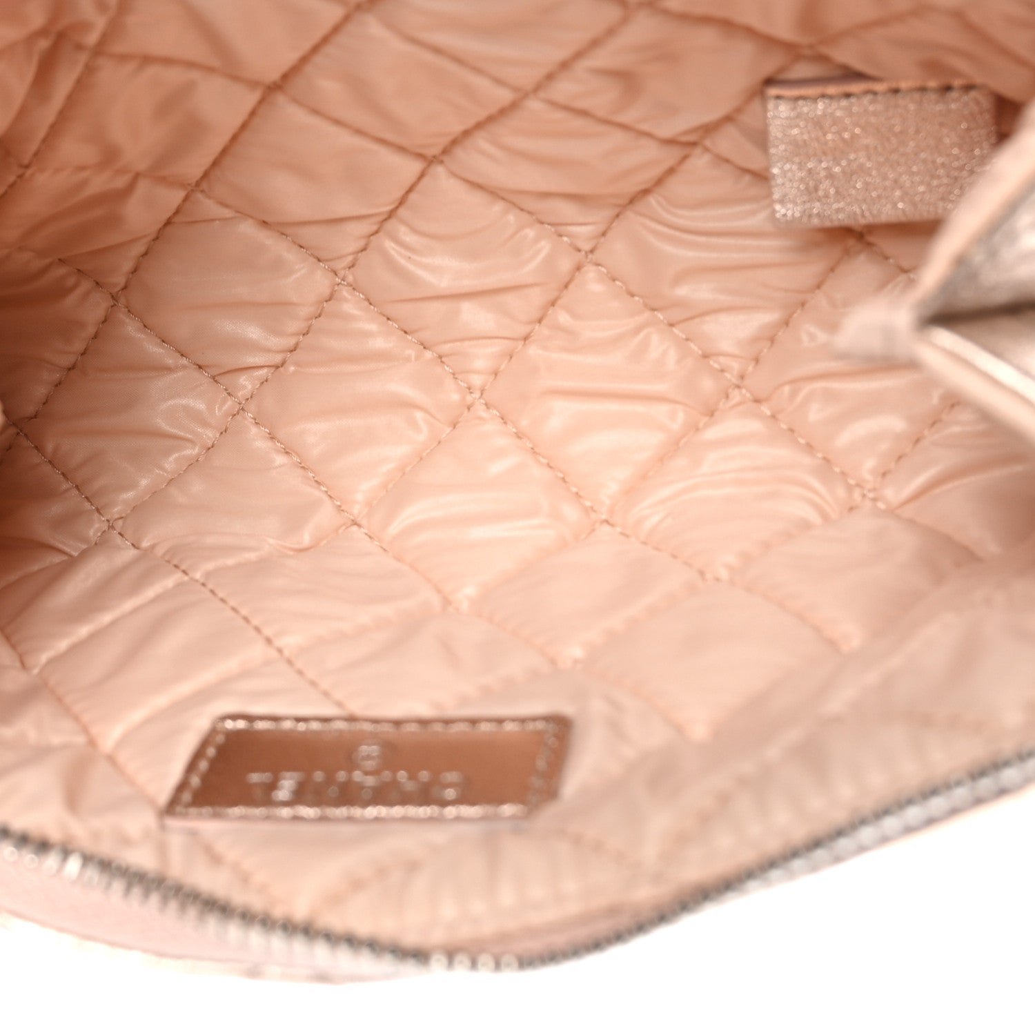 Chanel Metallic Lambskin Quilted Cosmetic Pouch Light Pink 5 of 12