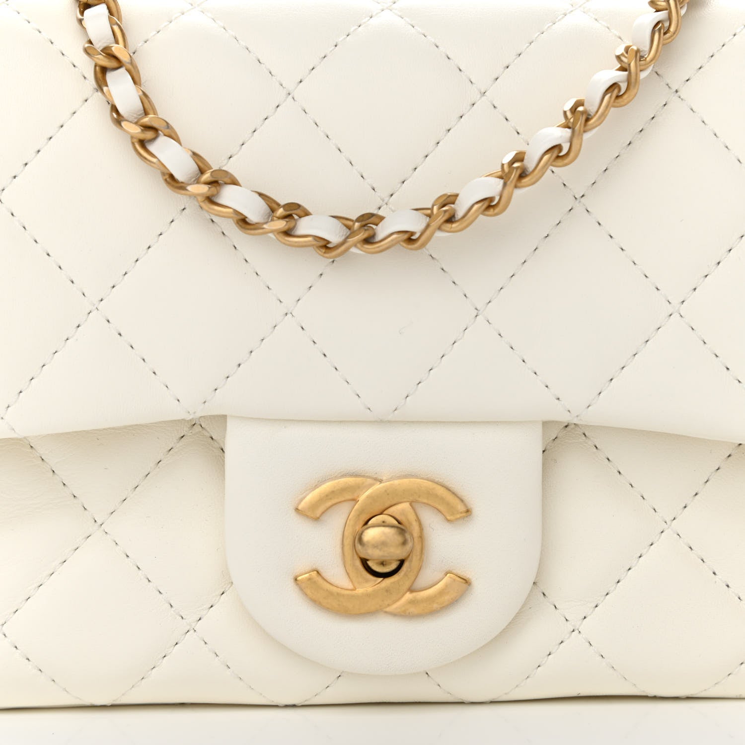 Chanel Lambskin Quilted Mini Pearl Crush Flap White 8 of 10