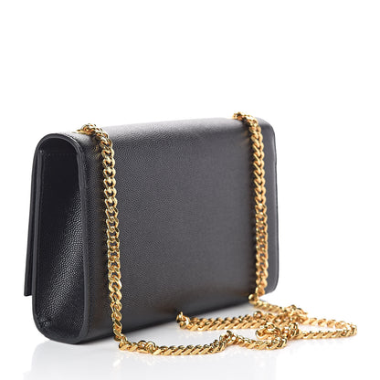 Saint Laurent Grain De Poudre Small Monogram Kate Satchel Black 3 of 10