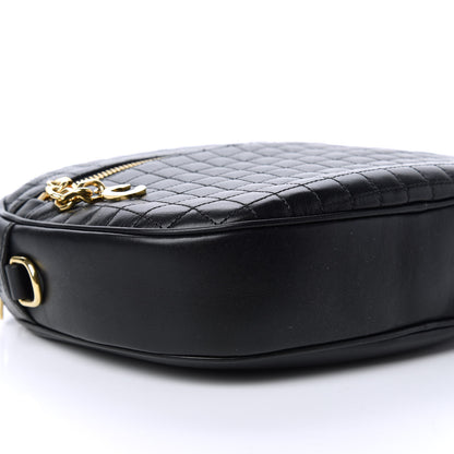Celine Calfskin Quilted Medium C Charm Bag Black 6 of 10