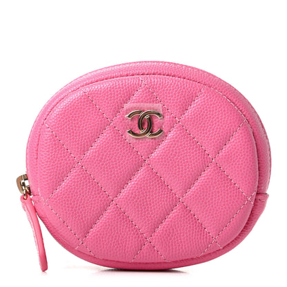 Chanel Caviar Quilted Zip Around Classic Coin Purse Pink 1 of 8