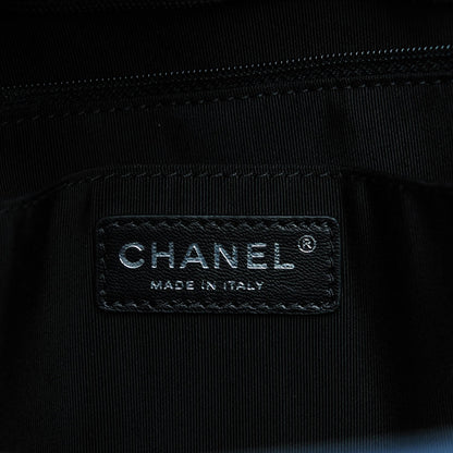 Chanel Calfskin Bi-Color Large Boy Tote Black Navy 6 of 7