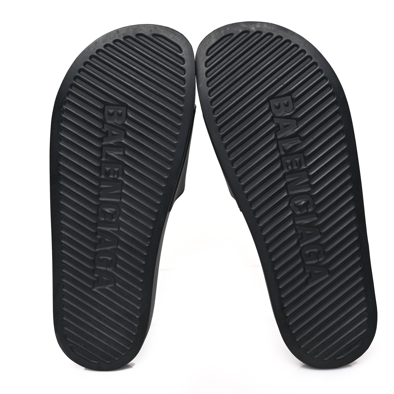 Balenciaga Rubber Mens Logo Pool Slide Sandals 42 Black 5 of 8