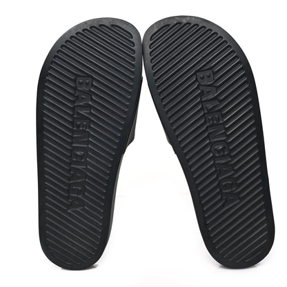 Balenciaga Rubber Mens Logo Pool Slide Sandals 42 Black 5 of 8