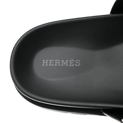 Hermes Calfskin Mens Chypre Sandals 44 Black 6 of 9