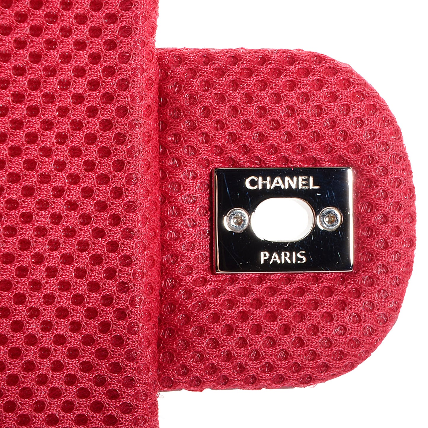Perforated Lambskin Medium Easy Flap Red