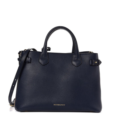 Burberry Calfskin House Check Medium Banner Tote Ink Blue 1 of 8
