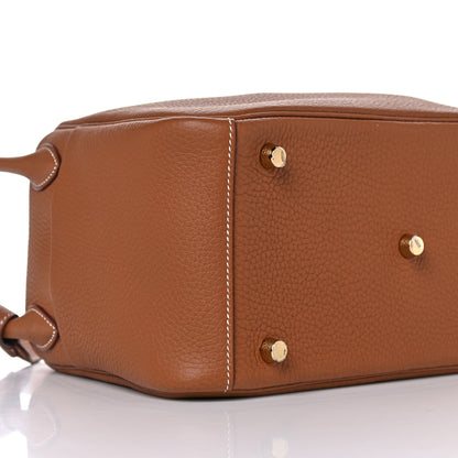 Hermes Taurillon Clemence Lindy 26 Gold 7 of 9