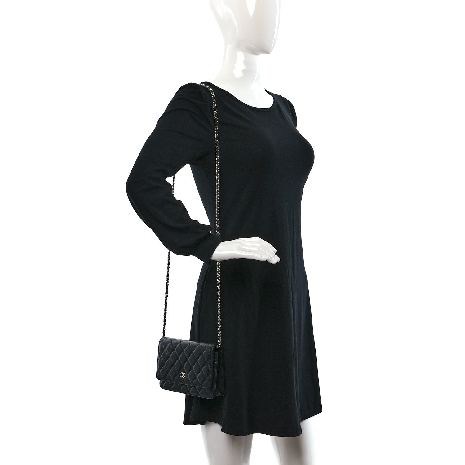 Chanel Caviar Quilted Wallet on Chain WOC Black 2 of 10