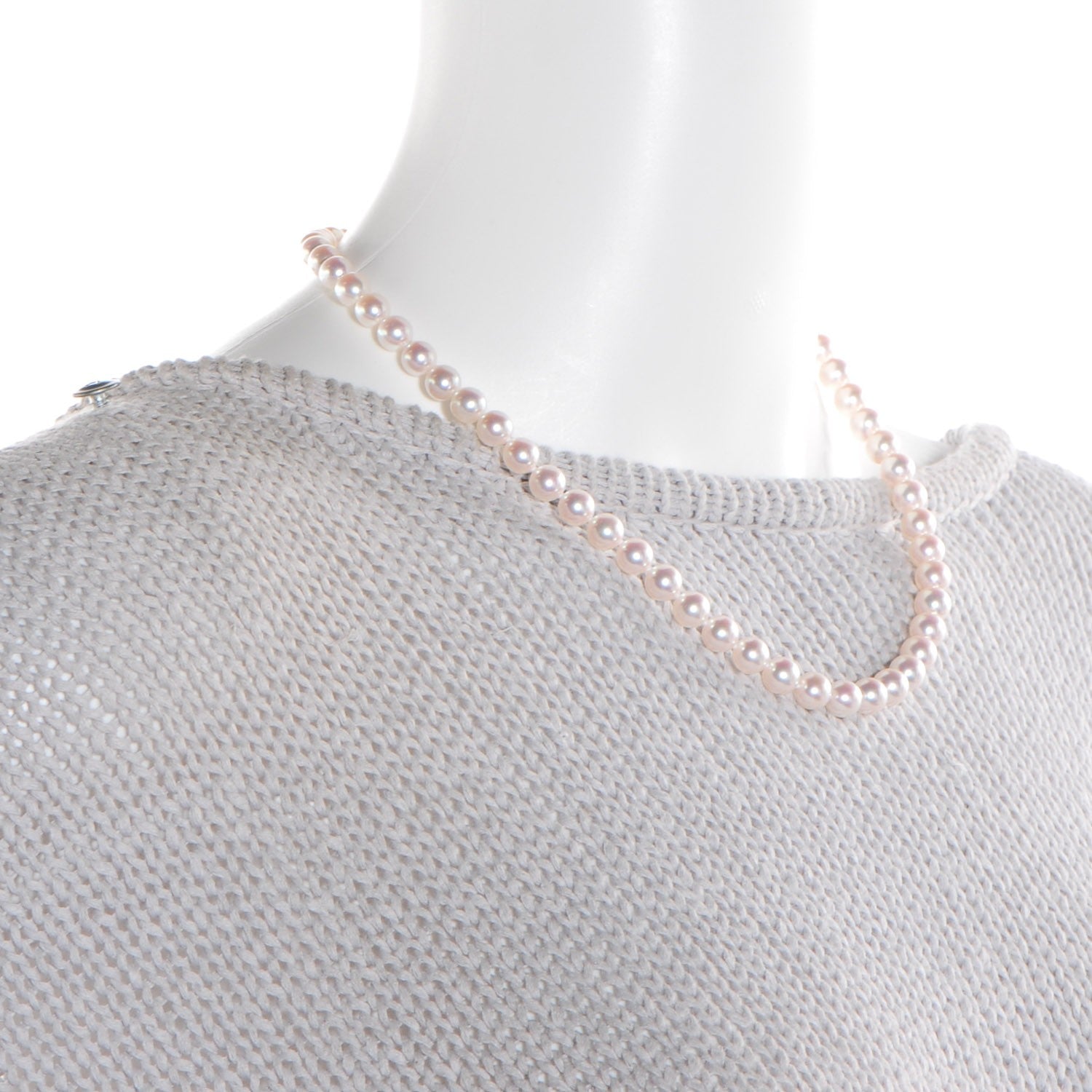 Mikimoto 18K White Gold Akoya Cultured Pearl 8mm Strand Necklace and Earring Set 2 of 6