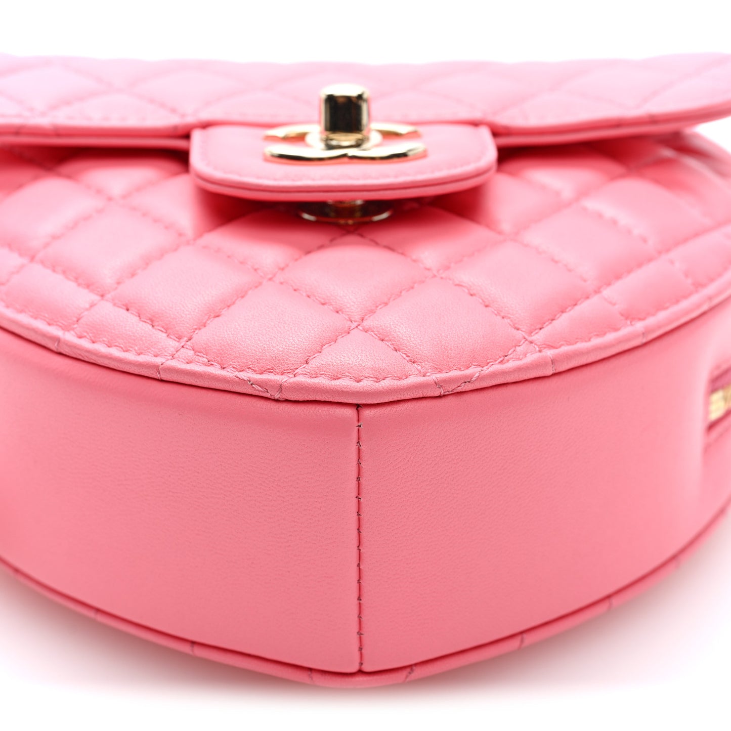 Lambskin Quilted Large CC In Love Heart Bag Pink