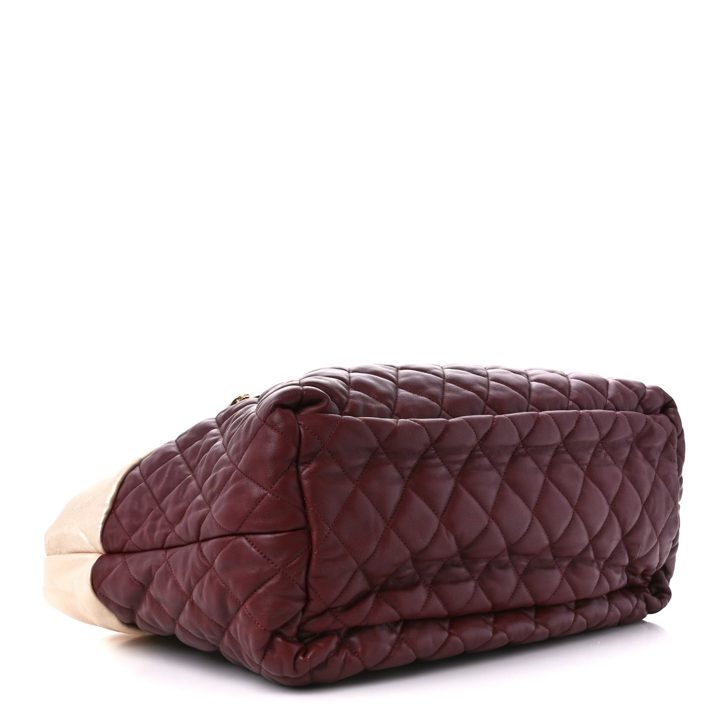 Metallic Lambskin Medium Coco Cocoon Reversible Tote Light Gold