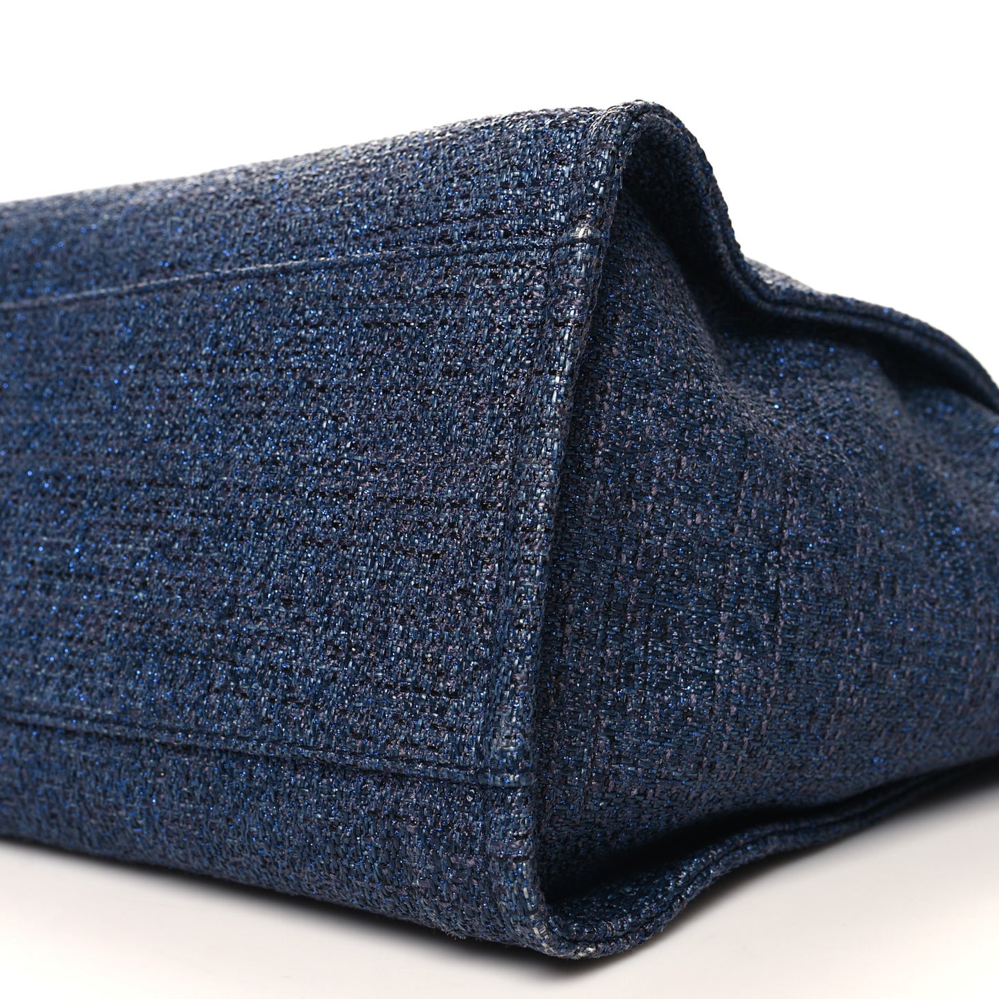 Lurex Boucle Medium Deauville Tote Blue