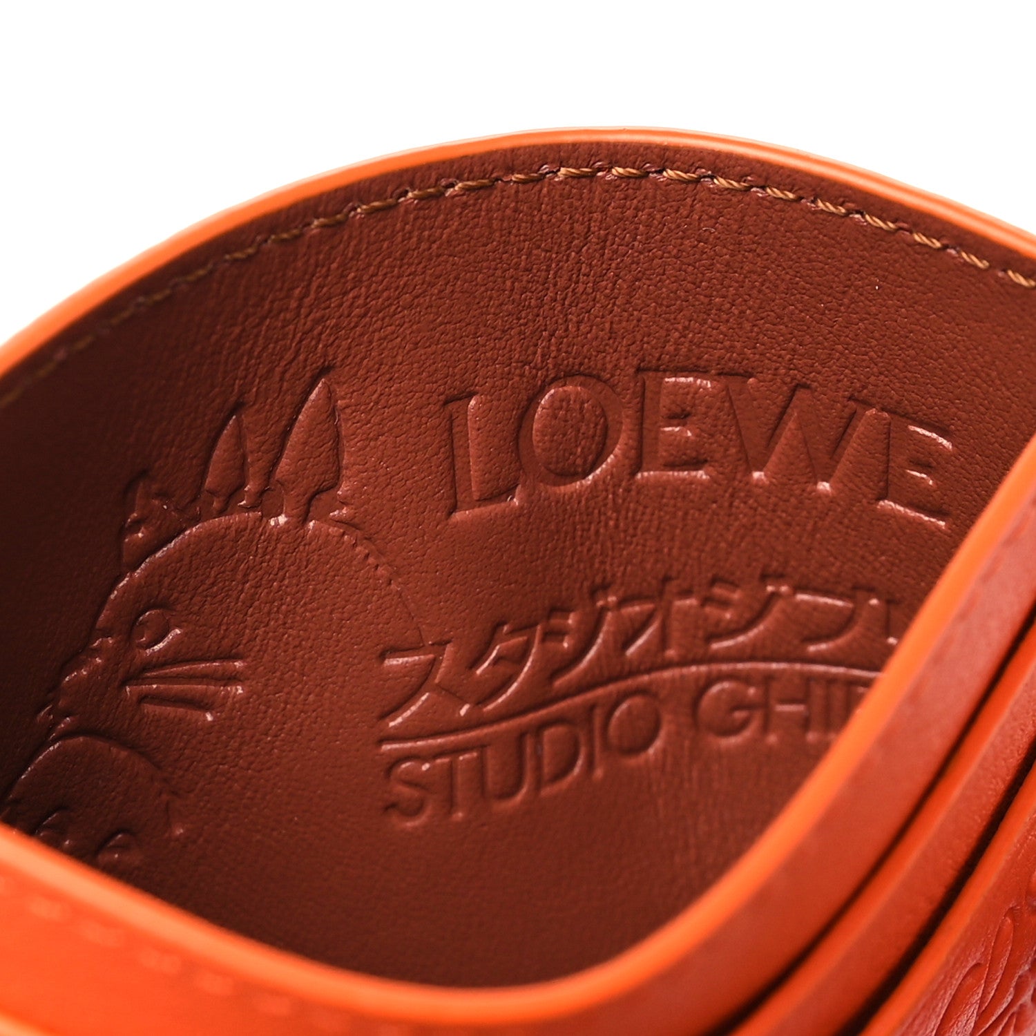 Loewe X HOWL'S MOVING CASTLE Calfskin Calcifer Card Holder Orange 6 of 10