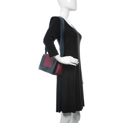 Celine Shiny Smooth Calfskin Medium Frame Shoulder Bag Steel Blue Plum 2 of 11