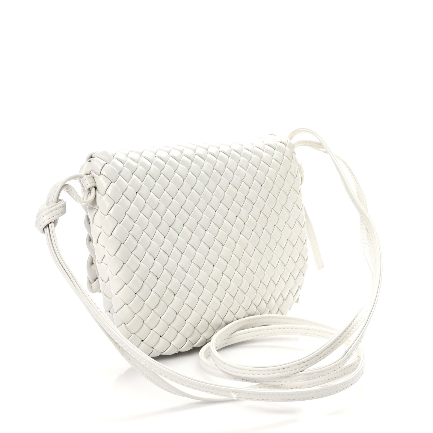 Nappa Intrecciato Cobble Messenger Bag White