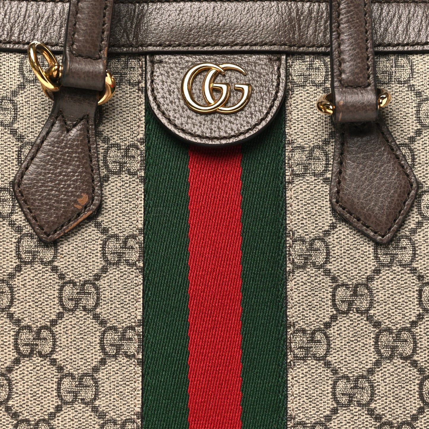 GG Supreme Monogram Small Ophidia Tote Bag Brown