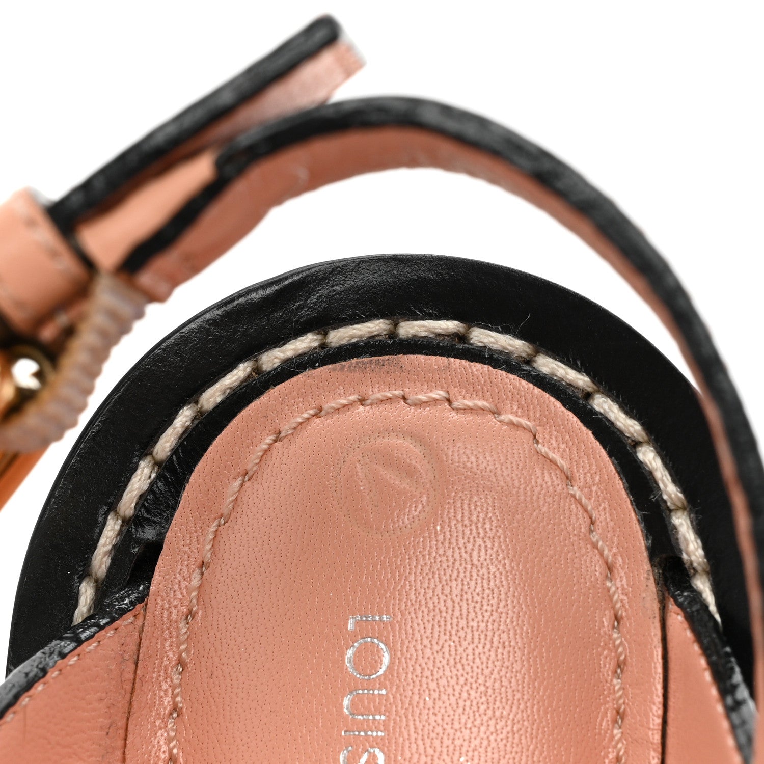 Louis Vuitton Calfskin Damier Ebene Passenger Heeled Sandals 37 Venus Pink 10 of 14