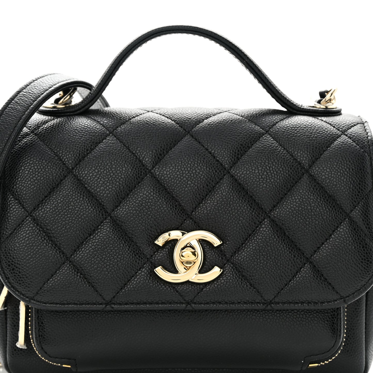 Caviar Quilted Small Business Affinity Flap Black