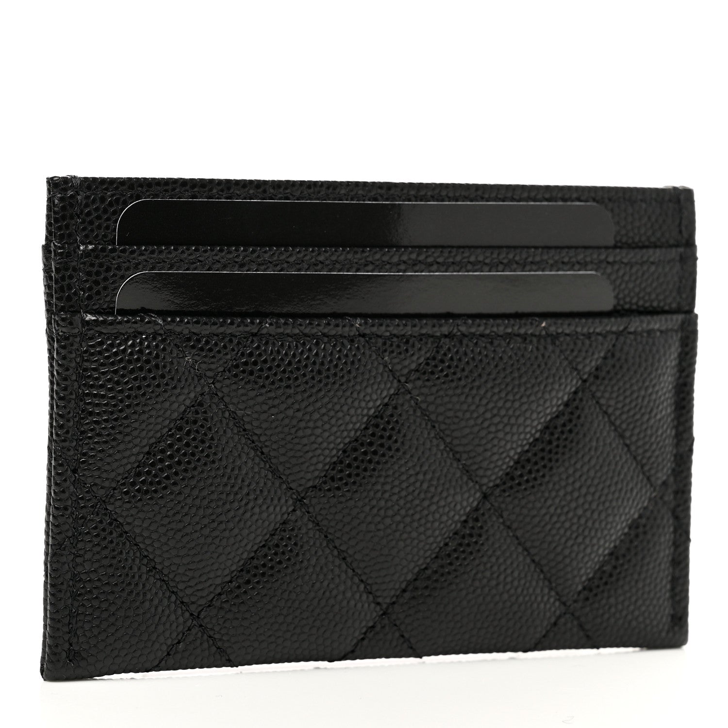 Chanel Caviar Metal Perforated Quilted CC Card Holder Black 3 of 9
