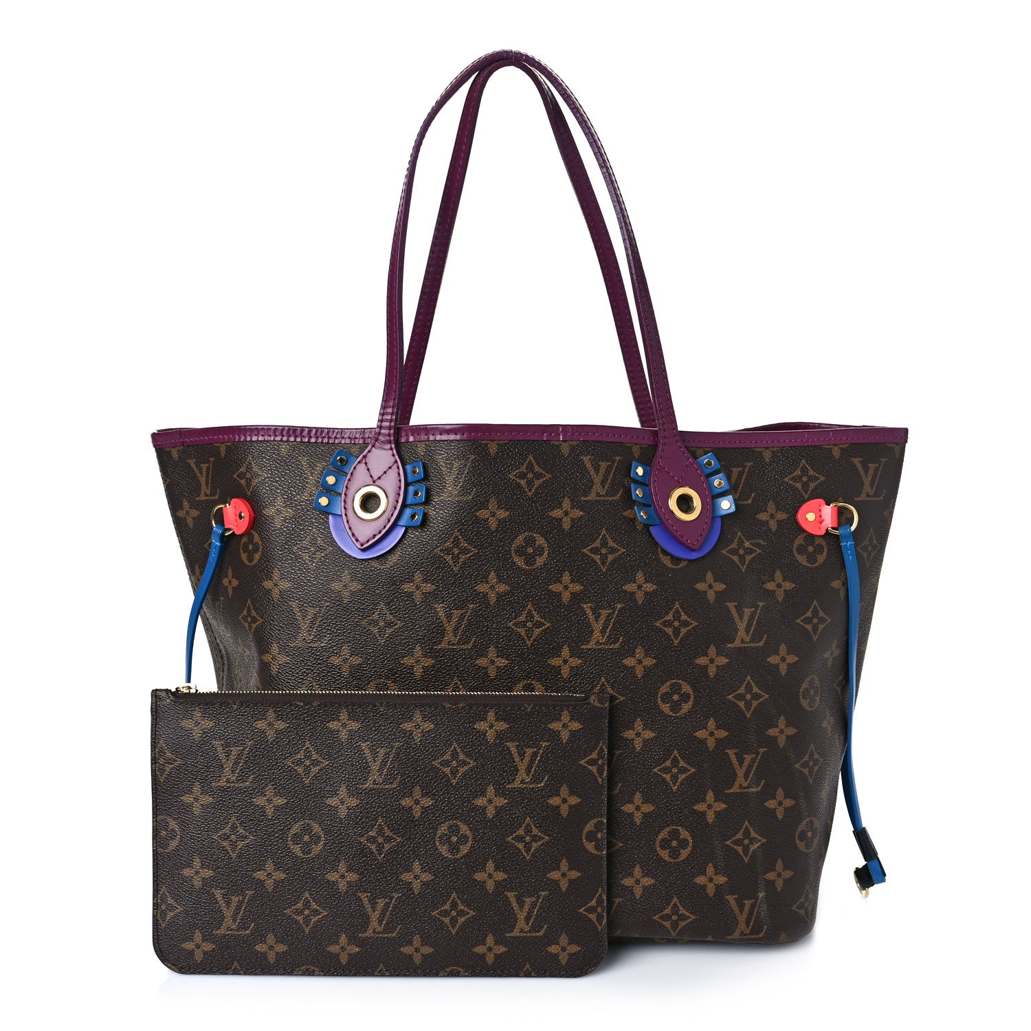 Louis Vuitton Monogram Totem Neverfull MM Magenta 1 of 12