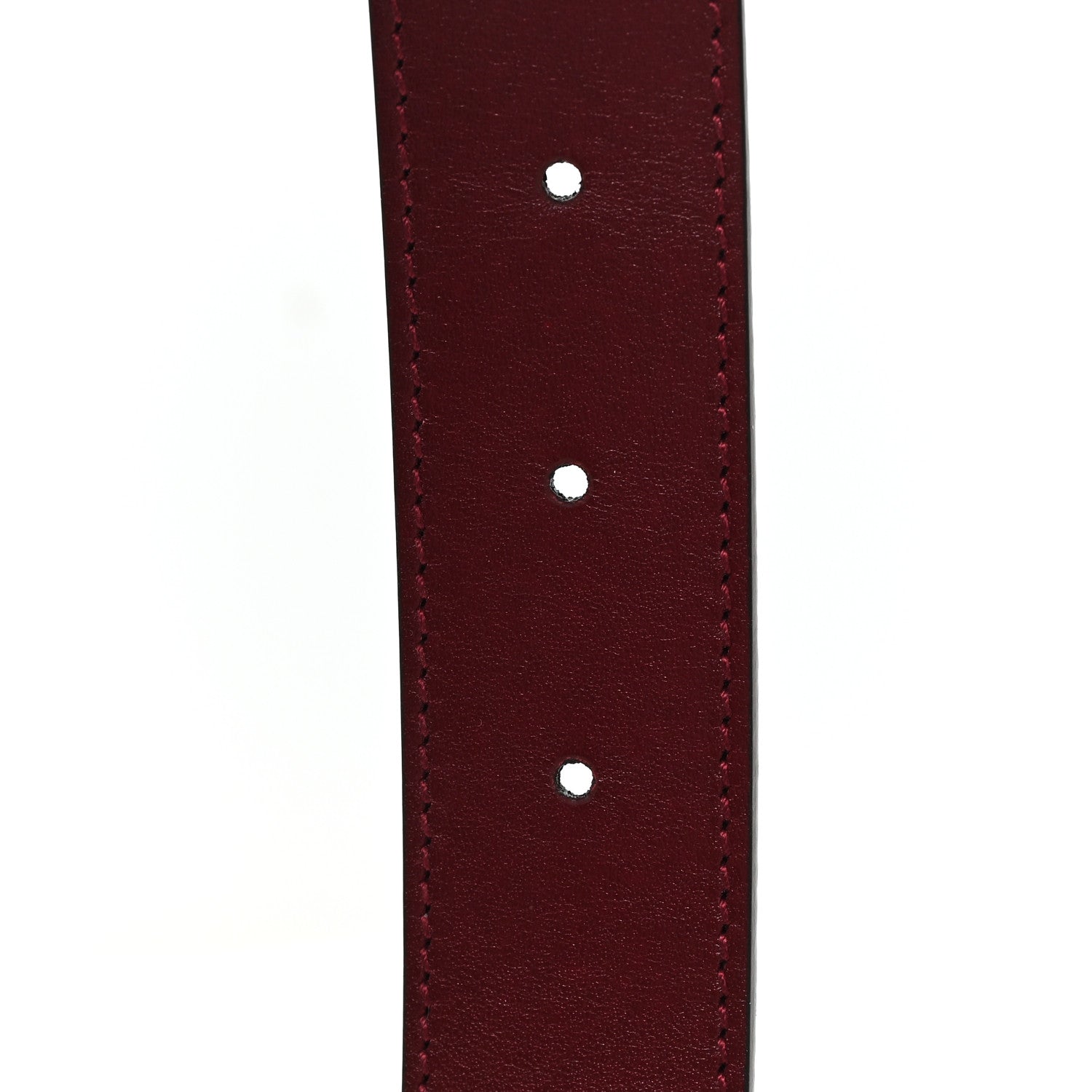 Gucci GG Supreme Monogram Plutone Calfskin Double G Reversible 30mm Belt 75 30 Beige Ebony Rosso Ancora 4 of 5