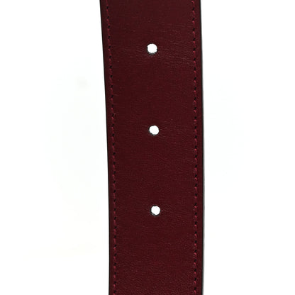 Gucci GG Supreme Monogram Plutone Calfskin Double G Reversible 30mm Belt 75 30 Beige Ebony Rosso Ancora 4 of 5
