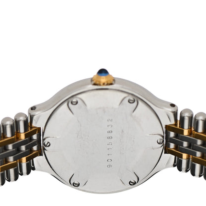 Cartier Stainless Steel 18K Yellow Gold 28mm Must De 21 Bullet Link Quartz Watch 4 of 4