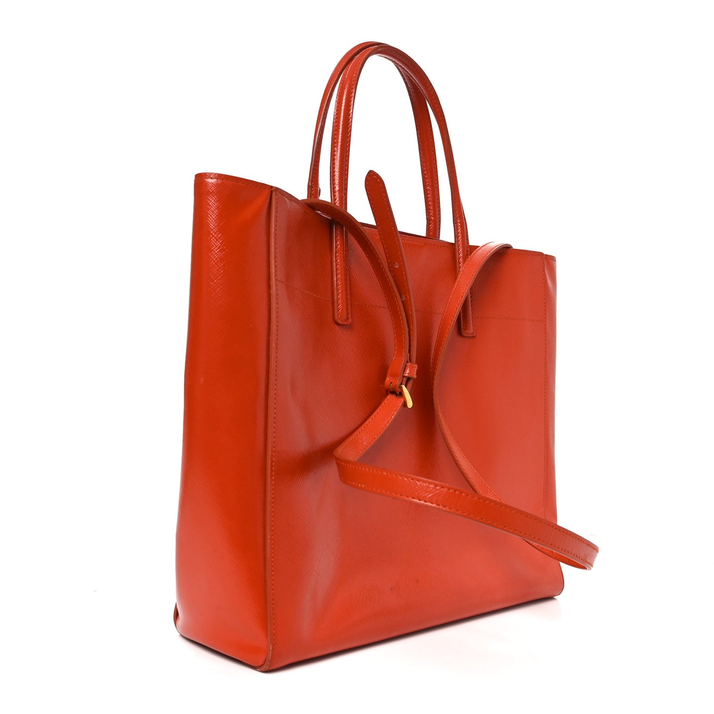 Saffiano Vernice Shopping Tote Arancio