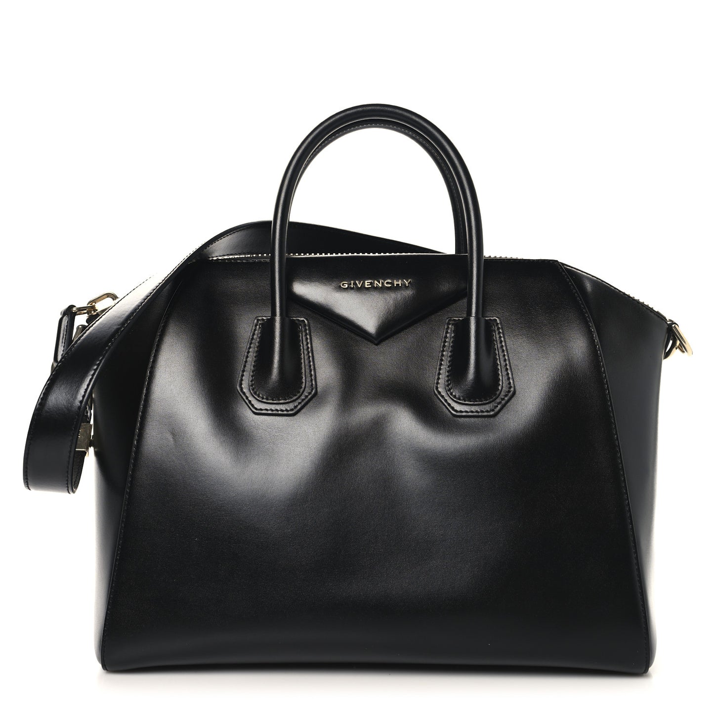 Shiny Lord Calfskin Medium Antigona Black