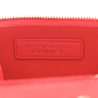 Chanel Lambskin Quilted Mini Vanity Case With Chain Dark Pink 7 of 11