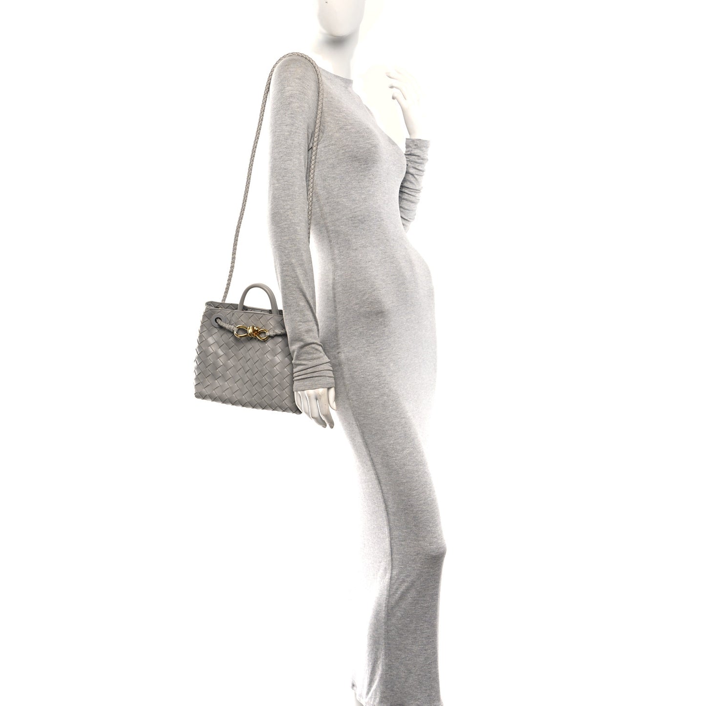 Nappa Intrecciato Small Andiamo Shoulder Bag Sterling