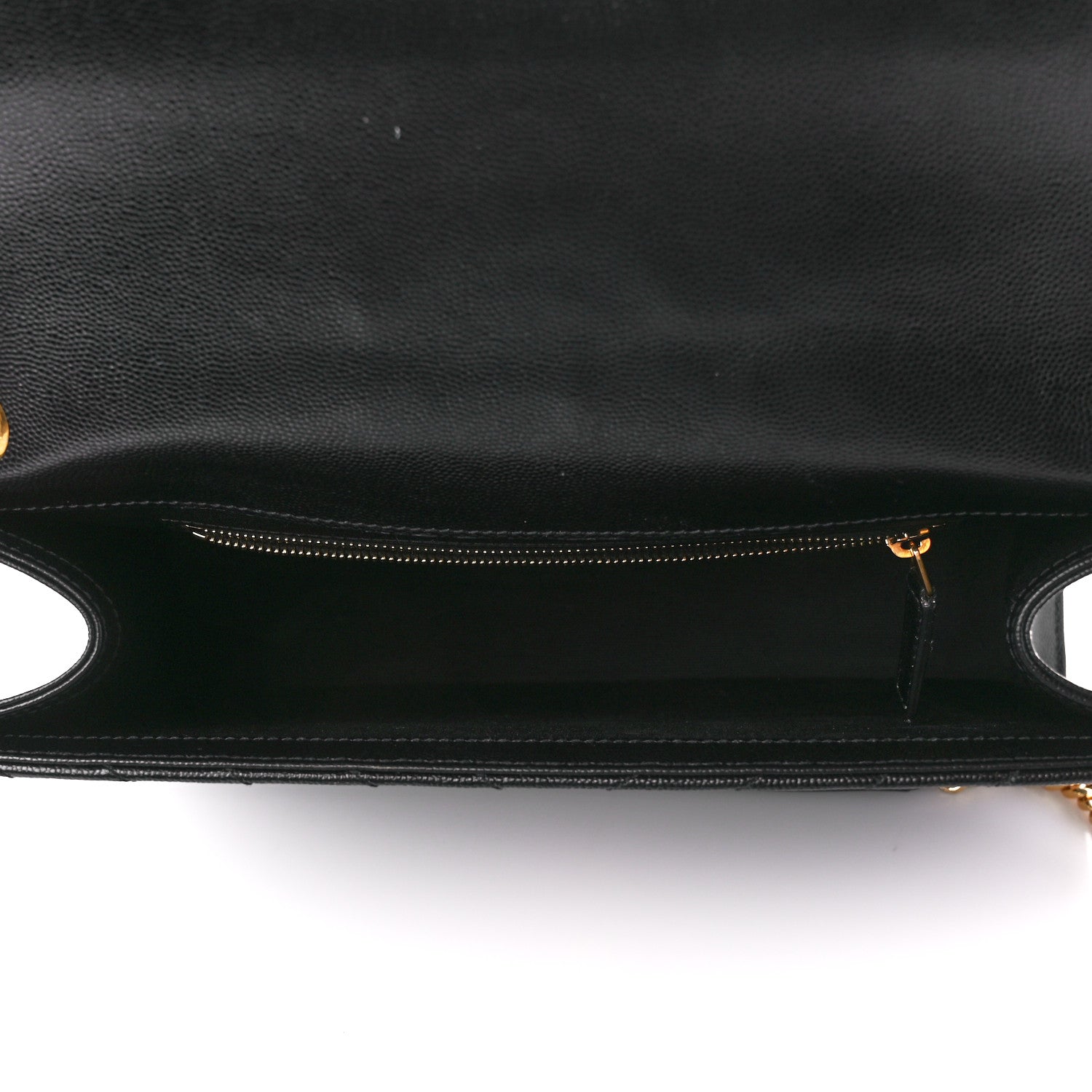 Saint Laurent Grain De Poudre Matelasse Chevron Large Monogram Satchel Black 5 of 13