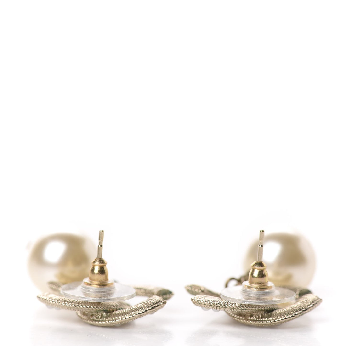 Pearl CC Drop Earrings Gold