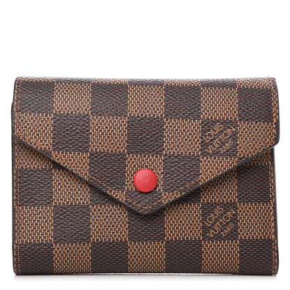 Louis Vuitton Damier Ebene Victorine Wallet Red 1 of 7
