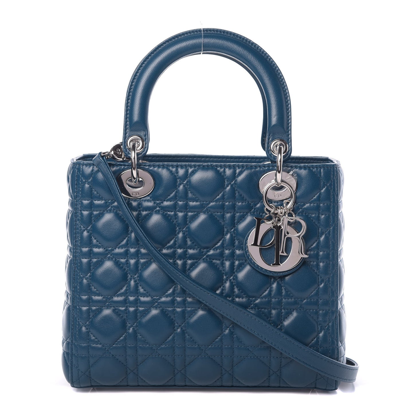 Lambskin Cannage Medium Lady Dior Blue