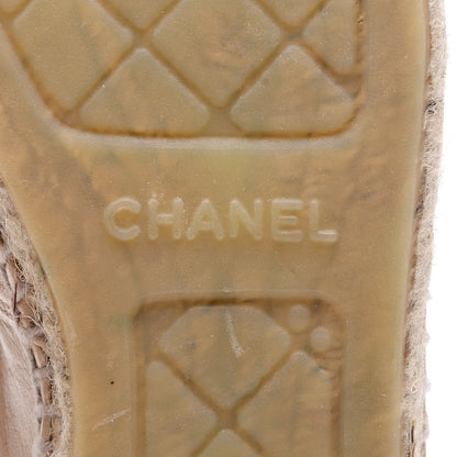 Chanel Lambskin CC Espadrilles 37 Beige Black 6 of 10