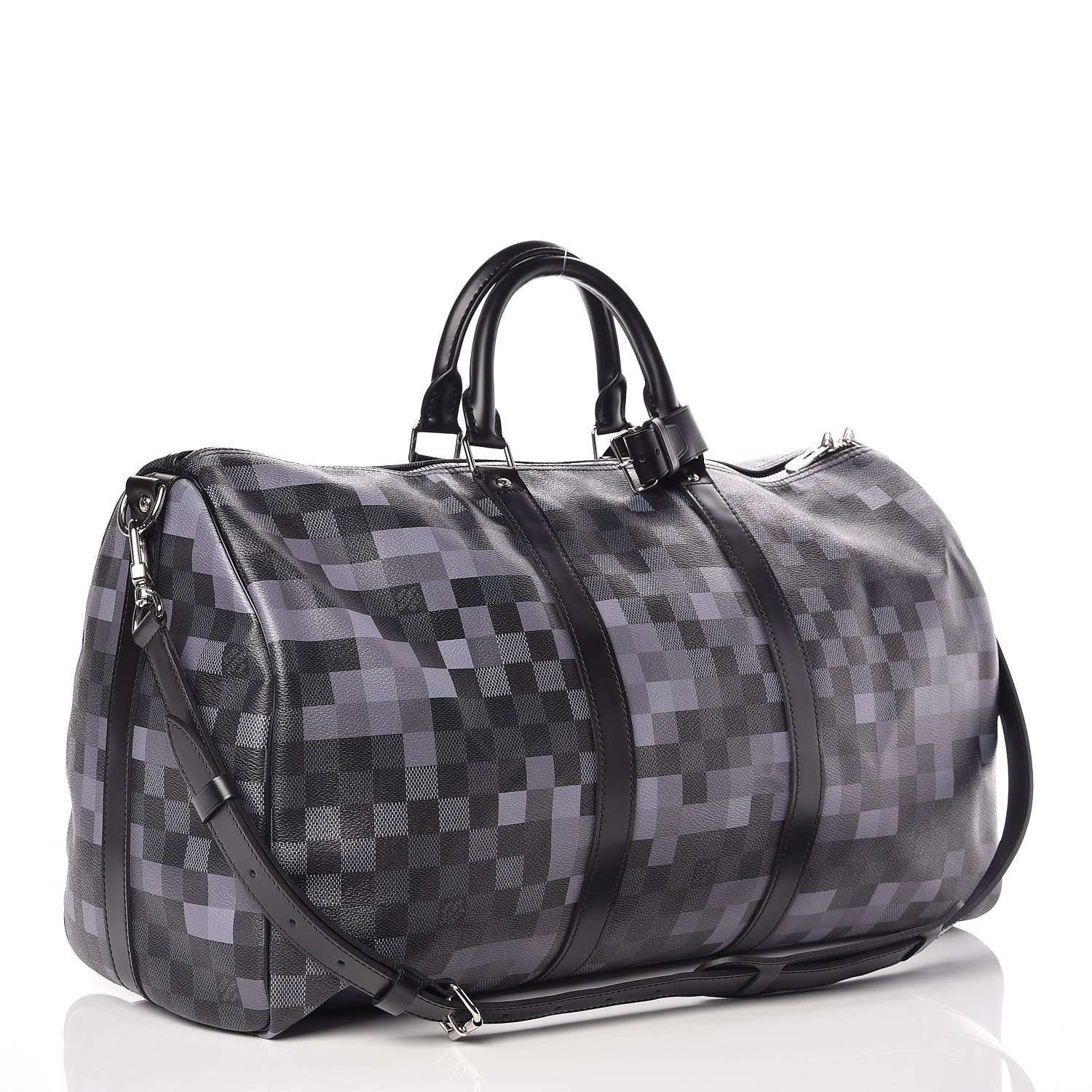Louis Vuitton Damier Graphite Pixel Keepall Bandouliere 50 Gris 3 of 10