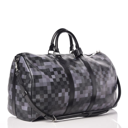 Louis Vuitton Damier Graphite Pixel Keepall Bandouliere 50 Gris 3 of 10