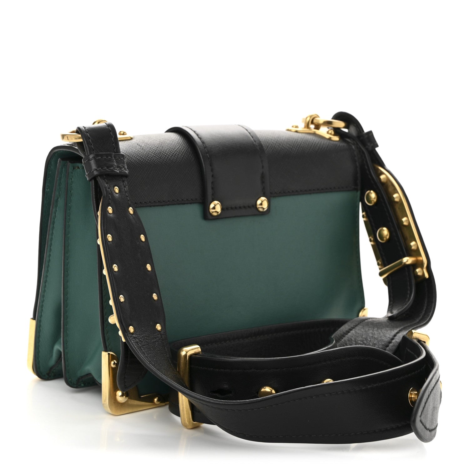 Prada City Calf Saffiano Cahier Bag Biliardo Black 3 of 9